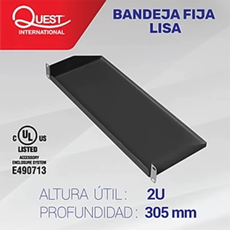 Bandeja Fija Lisa de 2U • Profundidad 305 mm